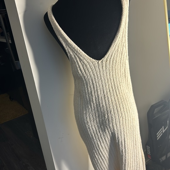 Free People Cream Sweater Dress Size L - Picture 7 of 10
